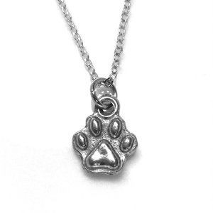 Small Dog Cat Paw Print Charm Necklace